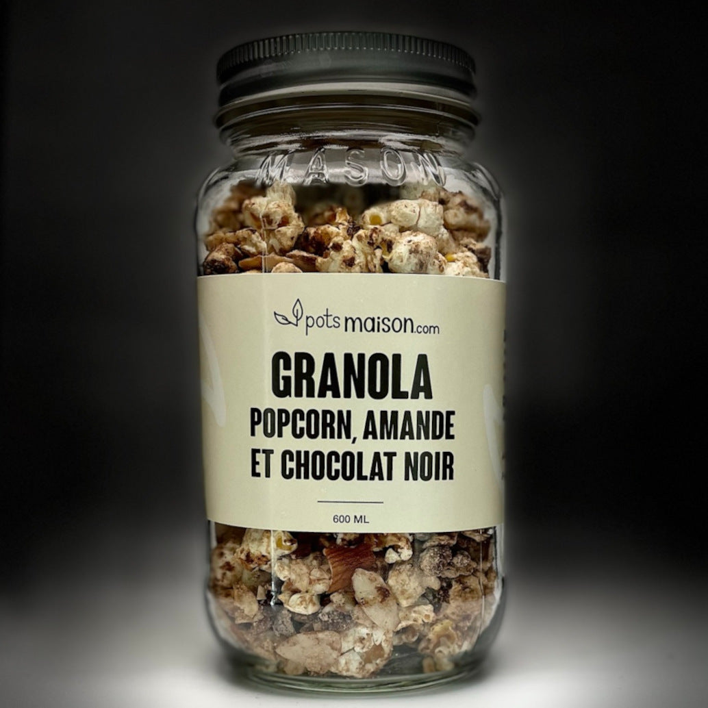 Granola Popcorn, amande et chocolat