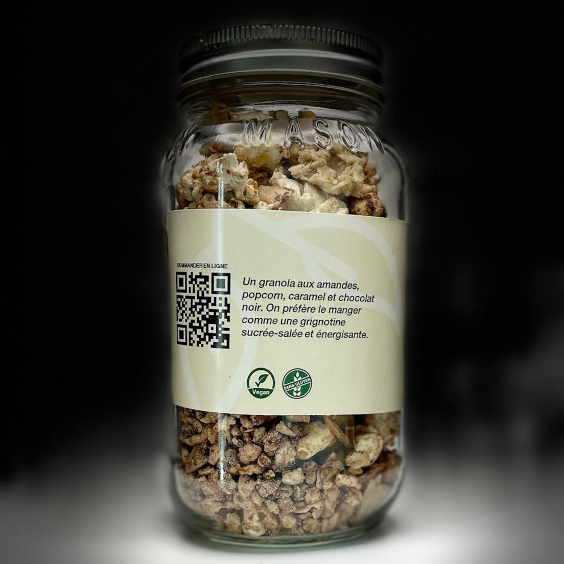 Granola Popcorn, amande et chocolat