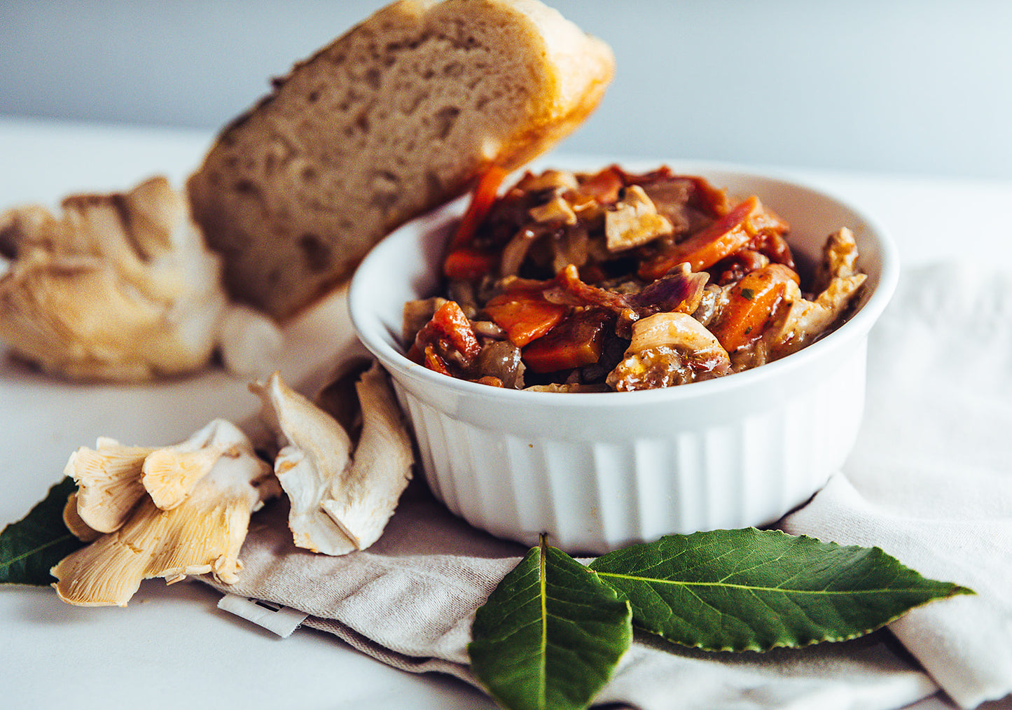 Antipasti de pleurotes et focaccia (NOUVEAU)