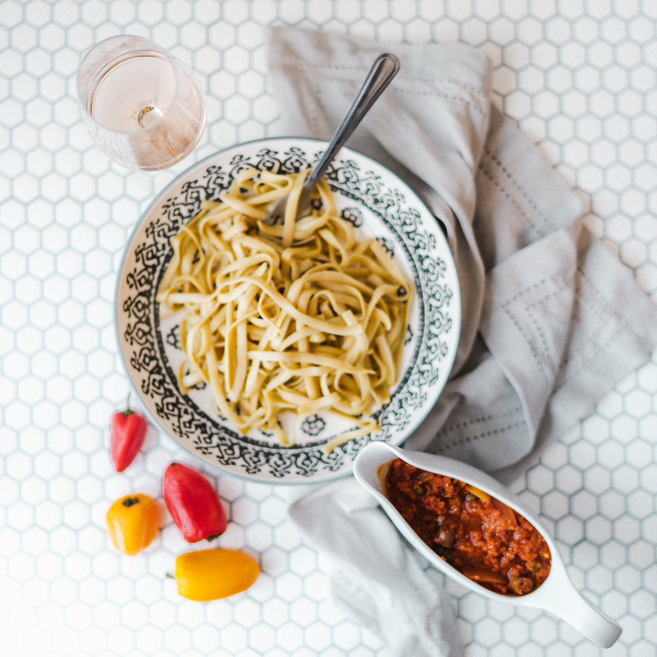 Bolognaise légumes et camélines grillés