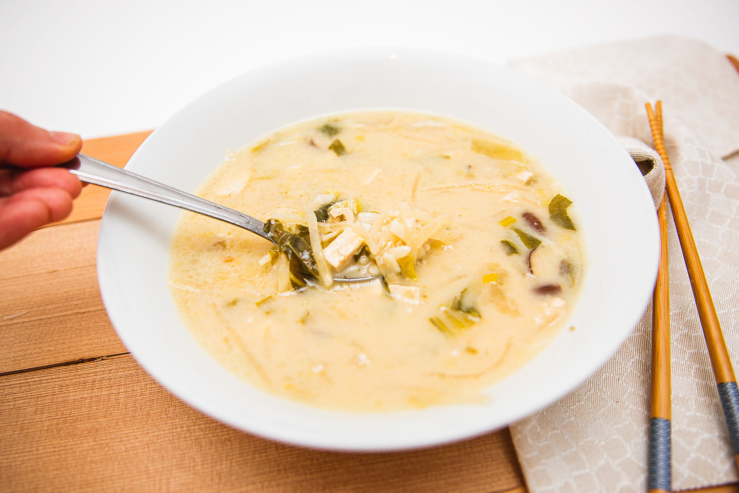 Soupe miso, tofu et champignons shitakes