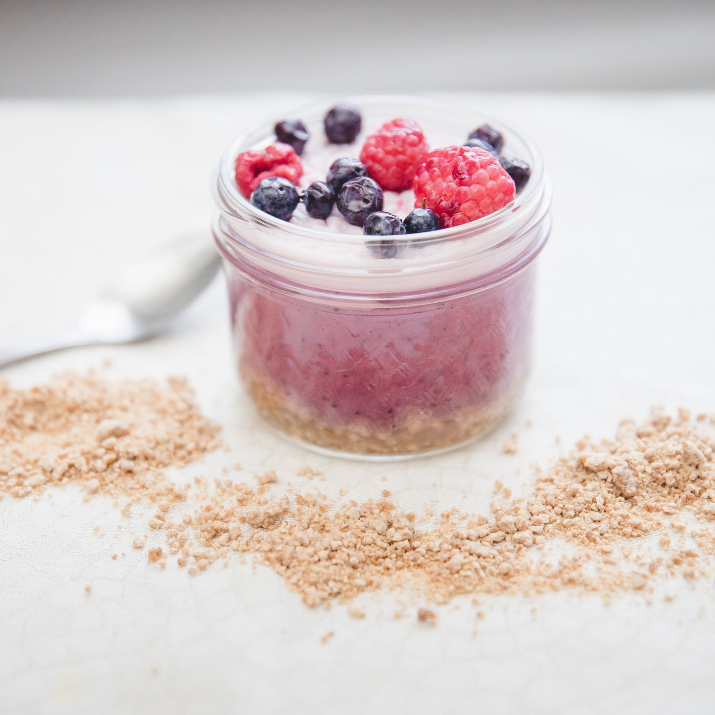 Raspberry and blueberry tart