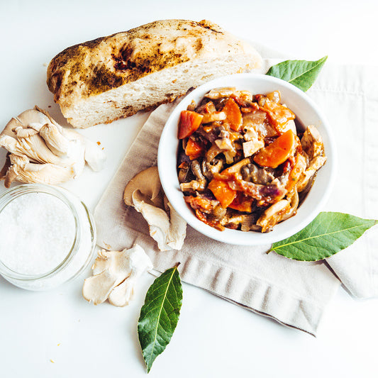 Antipasti de pleurotes et focaccia