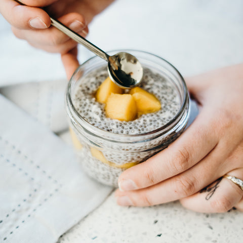 Parfait de chia, coco et mangue